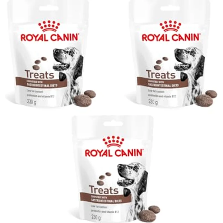 Royal Canin Veterinary Gastrointestinal Treats, 3er Pack mit 3 x 230 g, Snacks für Hunde, niedriger Fettgehalt, mit Präbiotika und Vitamin B12, im wiederverschließbaren Beutel – Bild 1