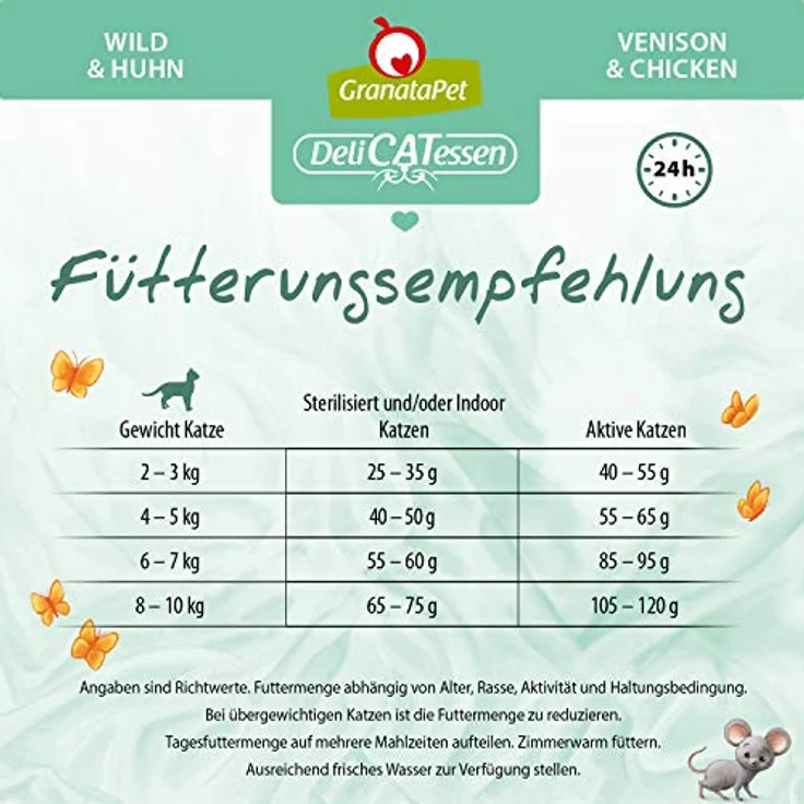 GranataPet DeliCatessen Adult Wild & Huhn, 9 kg, Getreidefreies Katzen-Trockenfutter mit Lachsöl und Granatapfelkernen – Bild 5