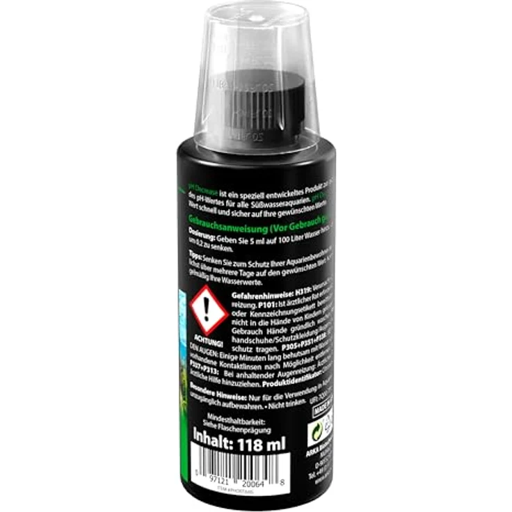 ARKA pH Senker Aquarium 118 ml, senkt pH-Wert und KH, fördert Pflanzenwachstum, einfache Dosierung für Nano- und kleine Becken – Bild 2