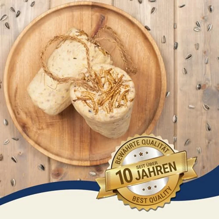 Lyra Pet® Protein Boost Körner Riegel mit Mehlwürmern, 3 x 12 STK., proteinreiches Vogelfutter für Sommer & Winter, premium Erdnussbutterriegel, biologisch abbaubarer Energiespender für Wildvögel – Bild 4