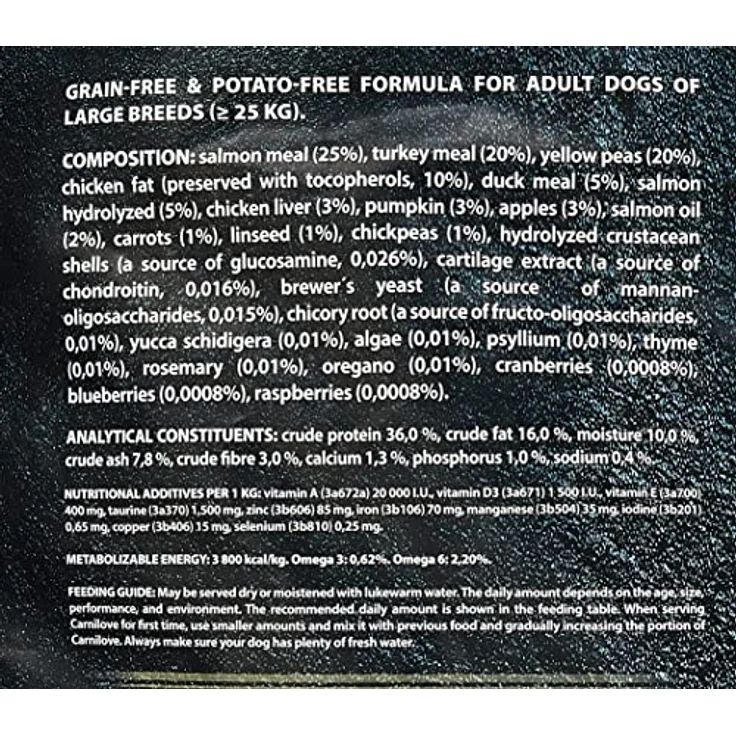 CARNILOVE Salmon & Turkey Large Breed, Getreidefreies Hundefutter für große Rassen, 12kg – Bild 3