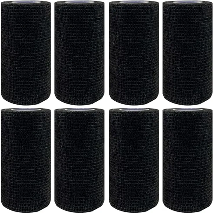 NELLHOMY 8 Rollen Selbstklebender Verband Bandage, 10cm x 4,5m, Atmungsaktive Elastische Fixierbinde für Sport und Tierpflege, Kohäsive Bandage für Katze, Hund und Pferd