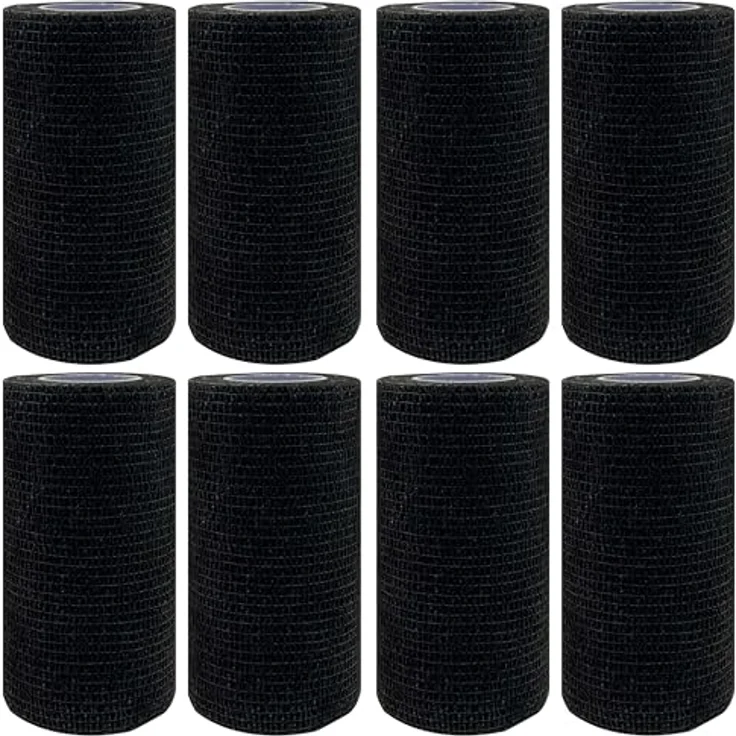 NELLHOMY 8 Rollen Selbstklebender Verband Bandage, 10cm x 4,5m, Atmungsaktive Elastische Fixierbinde für Sport und Tierpflege, Kohäsive Bandage für Katze, Hund und Pferd – Bild 1
