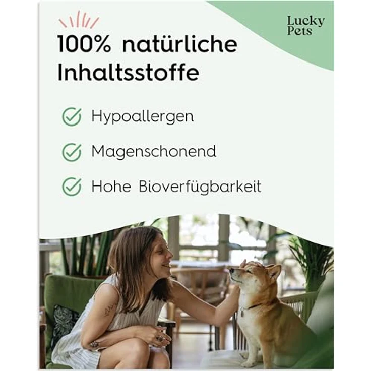 Lucky Pets Gras- & Kotfresser Tabletten, 300 g, mit Ulmenrinde, Bentonit & Heilerde, 100% pflanzlich, magenschonend, für weniger Fressfehlverhalten, Made in Germany – Bild 2