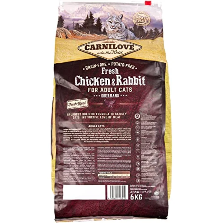 CARNILOVE Feline Adult Fresh Hähnchen Kaninchen, Katzen-Trockenfutter, 6 kg – Bild 2