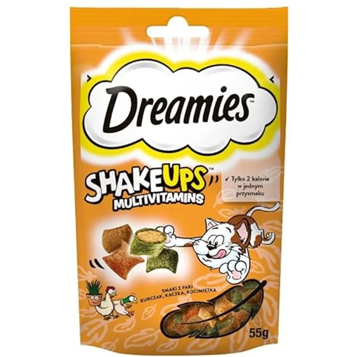 Dreamies Shake UPS Multivitamins Geflügel Picknick, Katzenleckerlis mit 2 kcal pro Stück, 660g (12 Beutel) – Bild 2