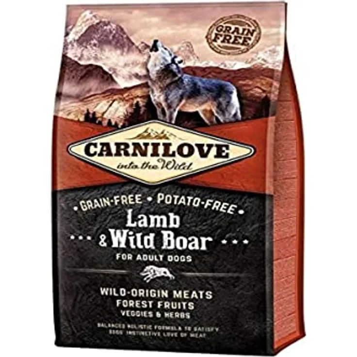 Carnilove Dog Adult - Trockenfutter mit Lamm und Wildschwein, 12kg für ausgewachsene Hunde aller Rassen