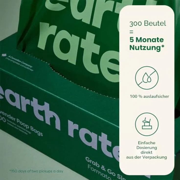 Earth Rated Hundekotbeutel, dicke Grab & Go Einzelrolle, 300 Beutel mit Lavendelduft, 100% auslaufsicher, 65% recyceltes Plastik, ideal für den Garten – Bild 5