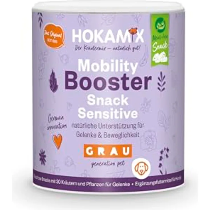 GRAU Hokamix Mobility Snack Veggie, Ergänzungsfuttermittel für Hunde mit Grünlippmuschel und Teufelskralle, 400g, Unterstützung für Gelenke und Beweglichkeit