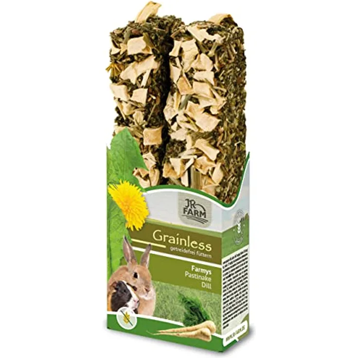JR FARM Grainless Farmys Pastinake-Dill, getreidefreies Kleintierfutter mit Heilkräutern und blähungslinderndem Dill, 140 g