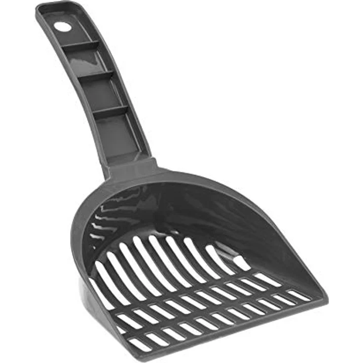 Amazon Basics Katzenstreuschaufel mit Halterung, Unparfümiert, aus strapazierfähigem PP-Kunststoff, Grau, 28 cm – Bild 3