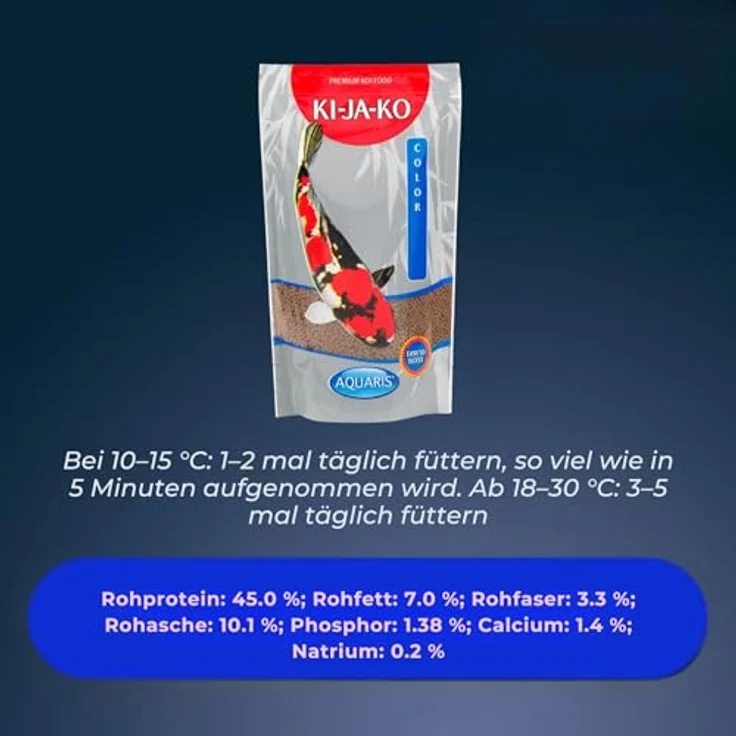 Aquaris KI-JA-KO Color Koifutter 500 g / 3 mm - mit Carotinoiden und Astaxanthin zur Farbverbesserung, proteinreich, unterstützt die Vitalität – Bild 5