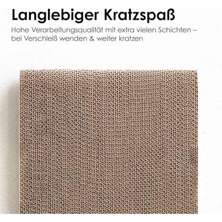 LucyBalu® SCRATCHPAPER Katzenkratzmatte aus hochwertiger Wellpappe | umkehrbares Kratzbrett in weiß | langlebig und nachhaltig – Bild 4
