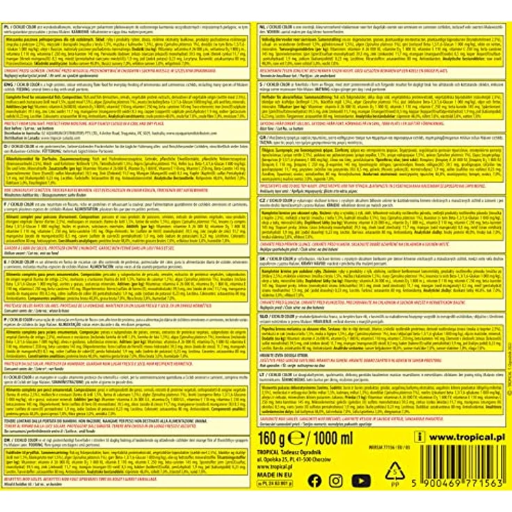 Tropical Cichlid Color Flakes XXL, Proteinreiches Farbverstärkendes Flockenfutter für Cichliden, 1 l – Bild 4
