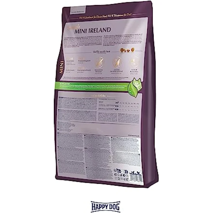 Happy Dog Sensible Mini Ireland, Trockenfutter für kleine Hunde bis 10 kg, mit Lachs und Kaninchen, 4kg – Bild 4