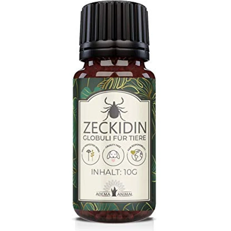 Adema Animal® Zeckidin Globuli, natürlicher Zeckenschutz für Hunde und Katzen, 100% pflanzlich – Bild 1