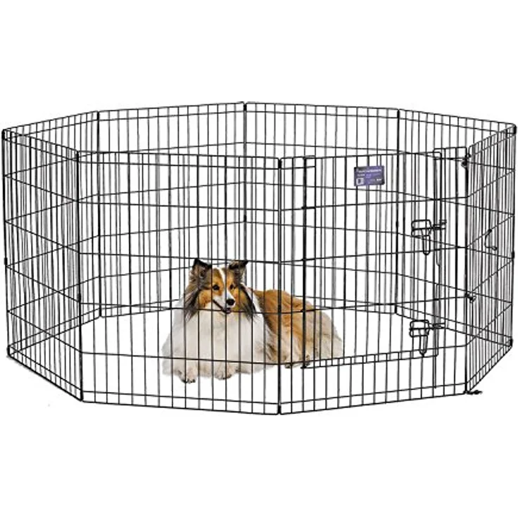 MidWest Homes for Pets Faltbarer Laufstall für Hunde, Metall, 61 x 76 cm, Schwarz – Bild 2