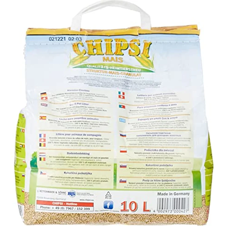 Chipsi Chipsi Mais 10l, 4,5 kg, hochwertige Kleintierstreu aus Deutschland – Bild 2