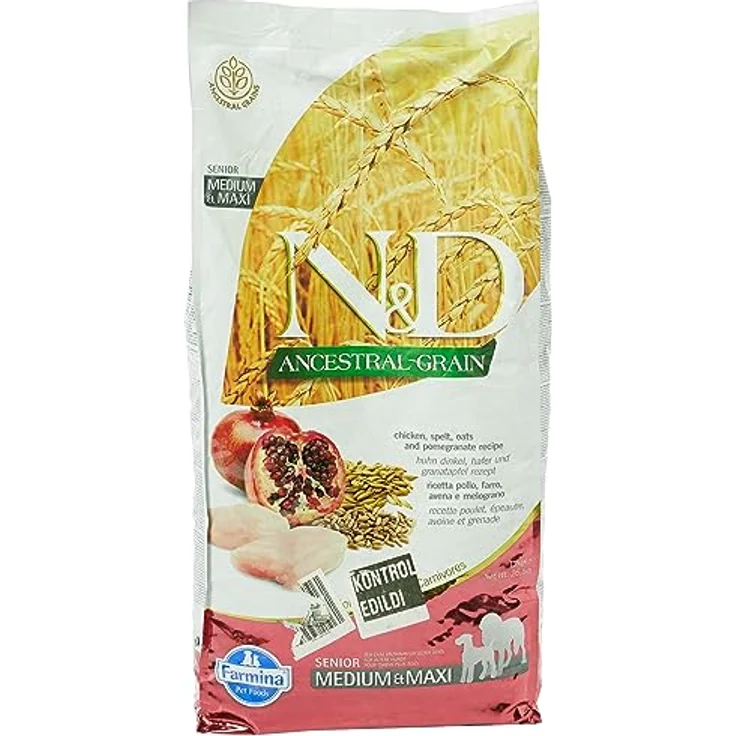 Farmina N&D ANCESTRAL Grain Pellets Hundefutter, Trockenfutter mit Hähnchen, Dinkel, Hafer und Granatapfel, 12 kg, mit Vitaminen und natürlichen Antioxidantien, ohne Mais – Bild 1
