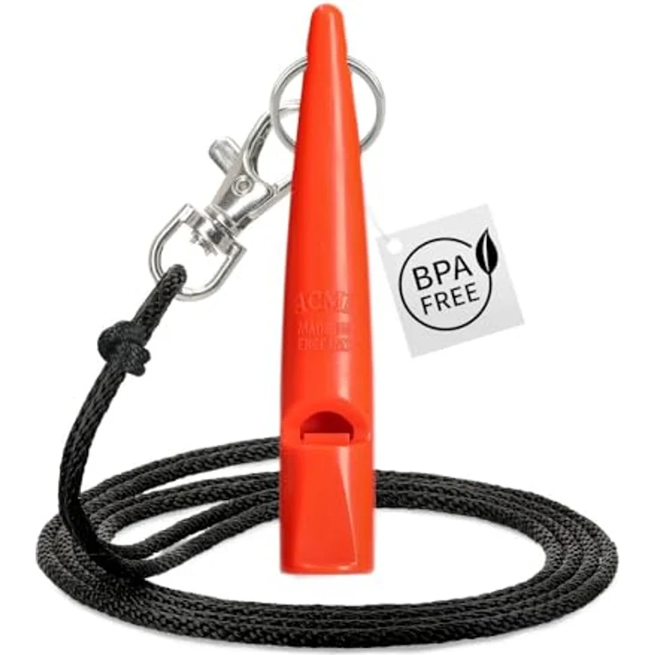 ACME Hundepfeife No. 211,5, laut und weitreichend mit GRATIS Pfeifenband, original aus England, DG orange – Bild 1