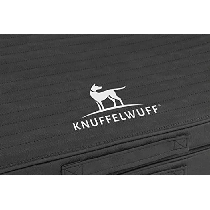 Knuffelwuff Faltbare Reisematte Roanoke, Orthopädischer Kern 10cm, Laser gestepptes Kunstleder schwarz, XXL – Bild 4