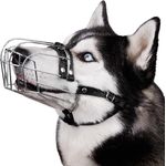 BRONZEDOG Hundemaulkorb Verstellbar, Robuster PVC/Metalldrahtkorb für Große und Sehr Große Hunde, Atmungsaktiv und Trinkfähig, Mit Lederbändern, Ergonomisches Design, Ideal für Husky und Doberman