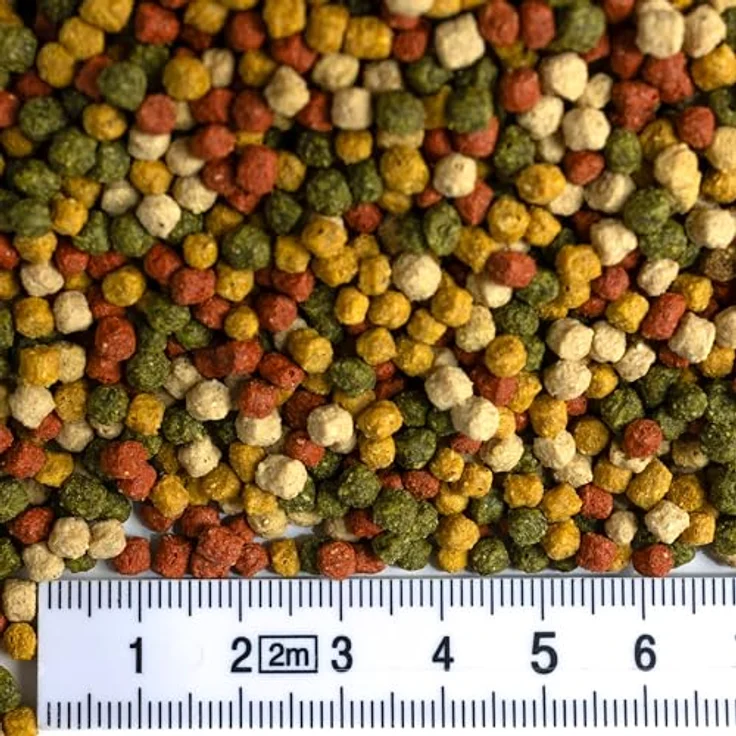 Koi- und Bonsaipark Herdecke Fischfutter Mix für Koi's, 15 kg schwimmende Pellets (3 mm) – Alleinfuttermittel für Zierfische in 4 Farben (rot, grün, gelb, weiß) – Bild 2