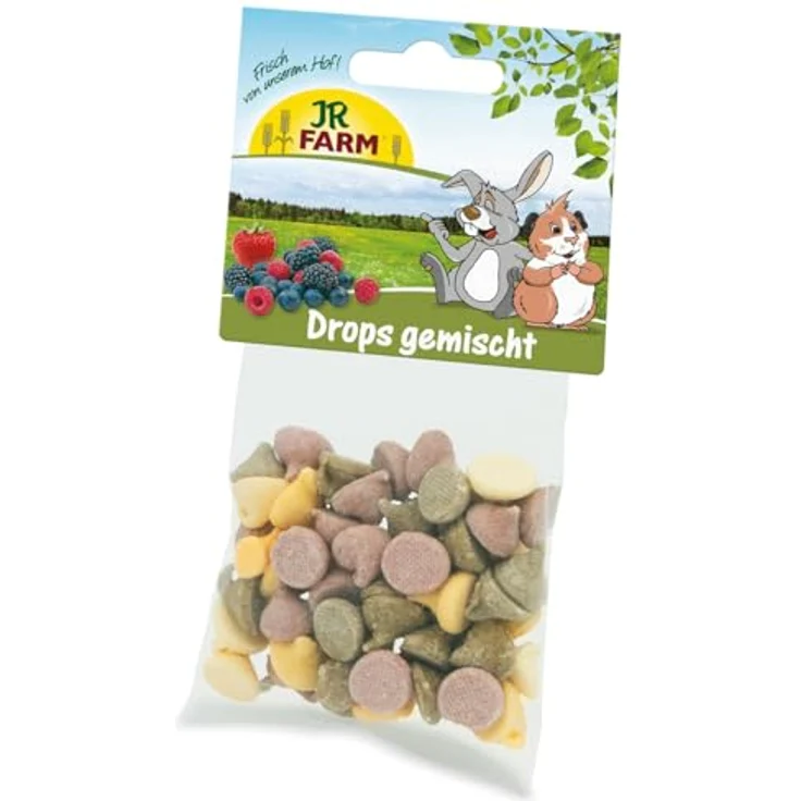 JR FARM Drops, gemischt 75 g, gentechnikfreies Kleintierfutter, natürliche Belohnung aus Bayern – Bild 1