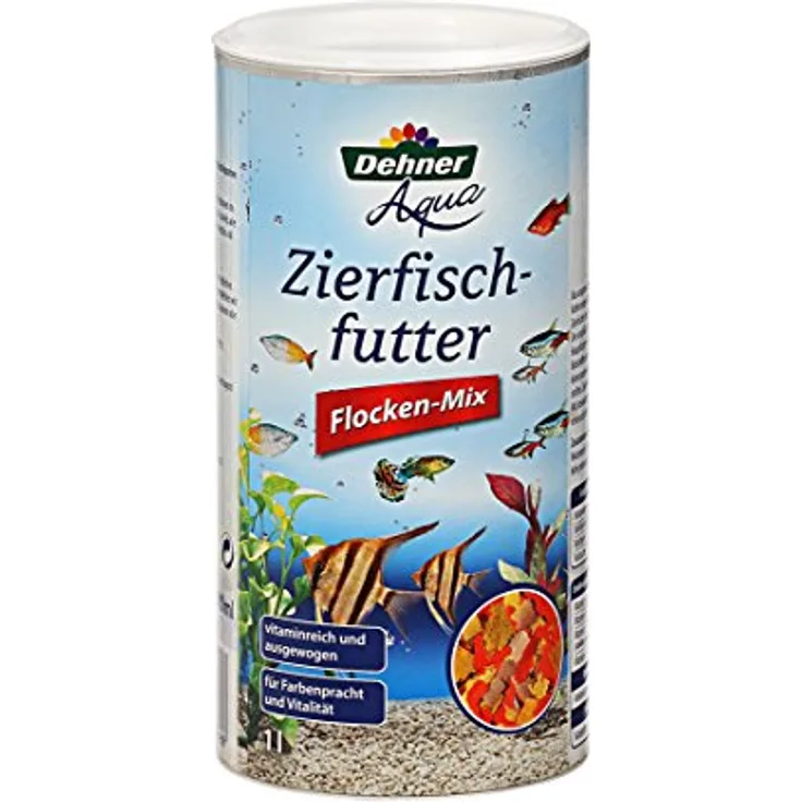 Dehner Aqua Zierfischfutter Flocken-Mix, ausgewogenes Fischfutter mit lebensnotwendigen Vitaminen, 170 g