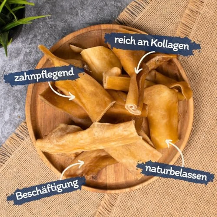 Lyra Pet® Rinderkopfhaut hell getrocknet, 1 kg Kausnack für Hunde, proteinreich und fettarm – Bild 2
