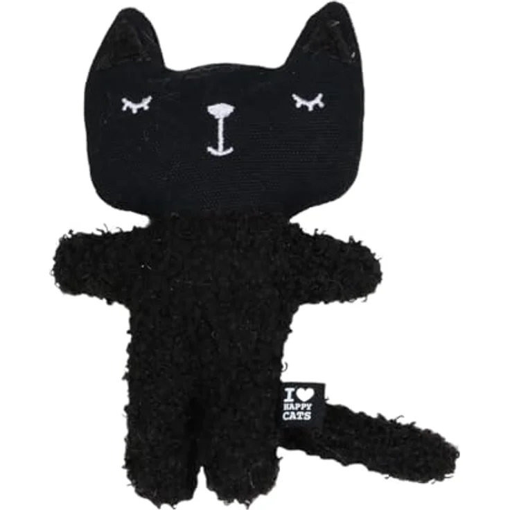 D&D Tierkuscheltier Katzenspielzeug I Love Happy Cats "Zeno" befüllbar schwarz, mit Happy Cats-Kräutermischung – Bild 2