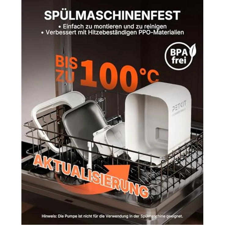 PETKIT Intelligenter Haustier Trinkbrunnen 3L, Edelstahl & BPA-frei, Flüsterleise mit Bewegungssensor & App-Steuerung, Spülmaschinenfest – Bild 2