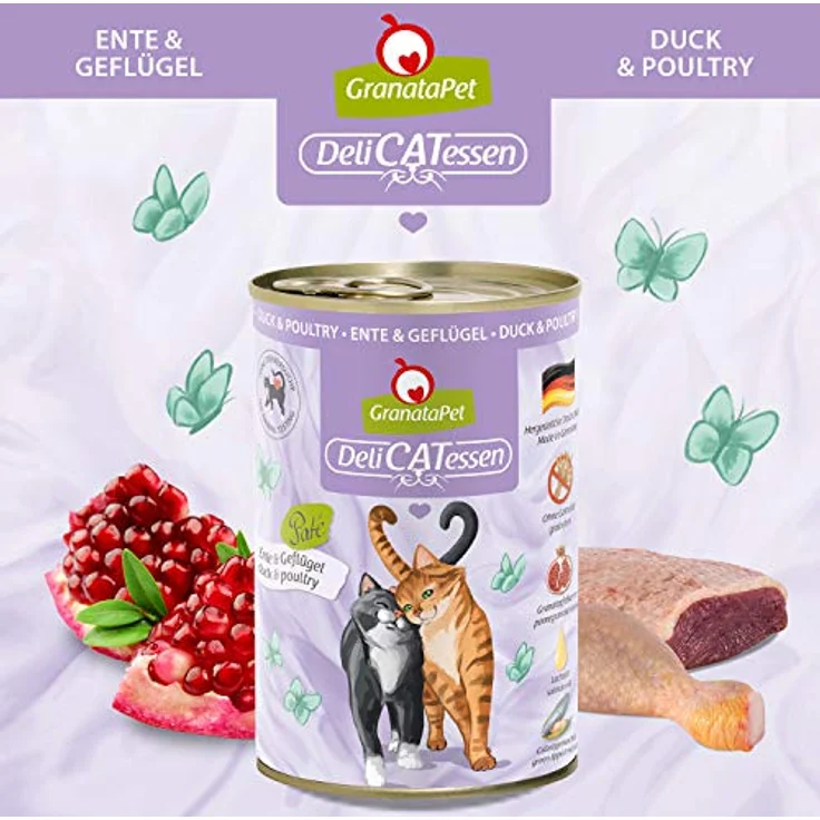 GranataPet DeliCatessen Katzen-Nassfutter, Multipack 6x400g, hoher Fleischanteil, ohne Getreide, mit Granatapfelkernen und Taurin – Bild 4