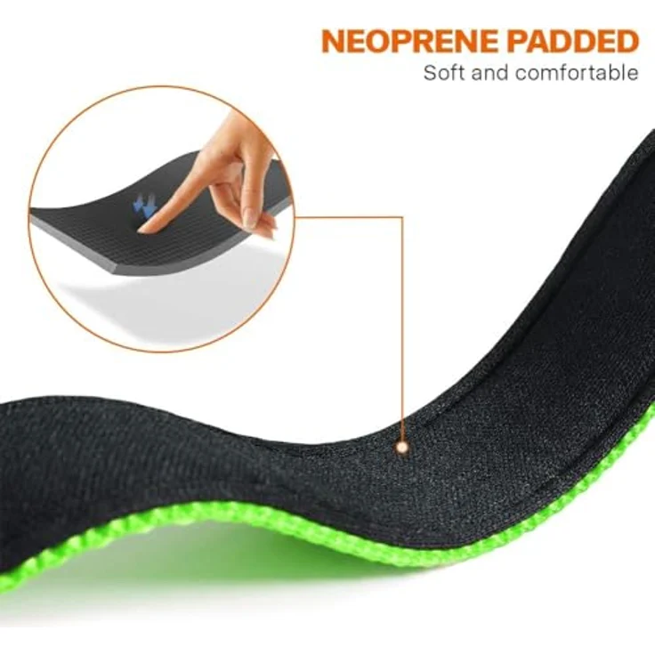 Taglory Hundehalsband, Weich Gepolstertes Neopren Nylon für Welpen, Verstellbar und Reflektierend, Grün – Bild 4