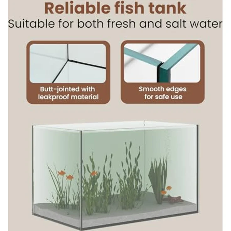 vidaXL Aquarium mit Speicher, Transparent 40 x 25 x 25 cm, modernes Glasdesign für Zuhause oder Büro, pflegeleicht und robust – Bild 5