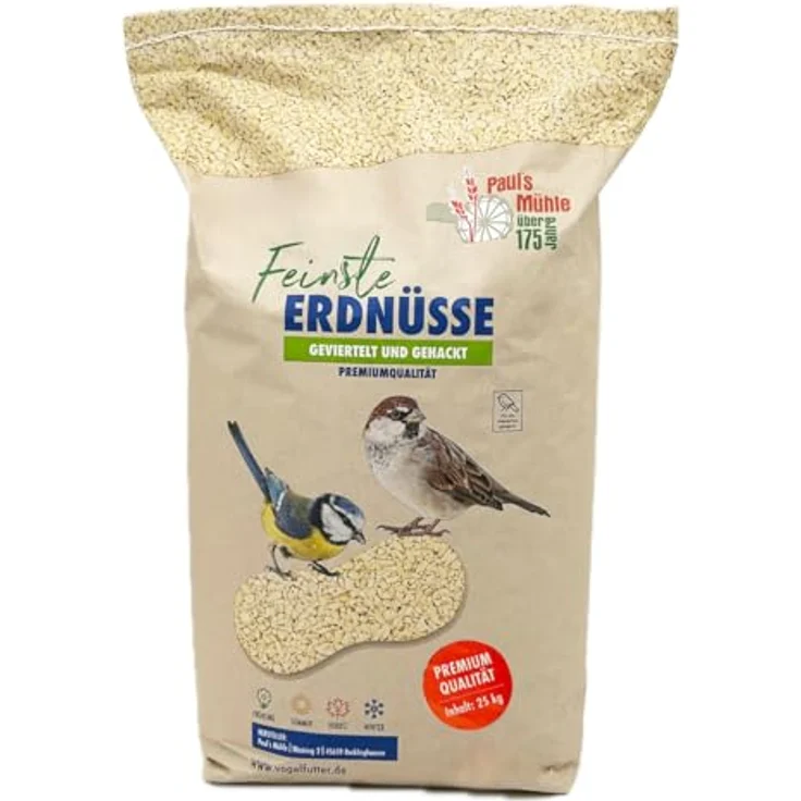 Paul's Mühle Erdnüsse für Vögel, gehackte Erdnusskerne aus Argentinien, 25 kg, Neue Ernte 2025, ganzjährig geeignet für viele Vogelarten – Bild 3