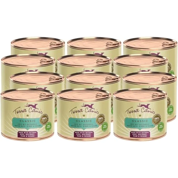 Terra Canis Ente, Naturreis, Rote Bete & Birne - Classic Nassfutter, 12x200g, Premium Hundefutter in 100% Lebensmittelqualität, allergen- & getreidearm, reichhaltig & gesund – Bild 1