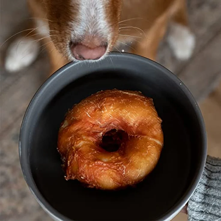 Nobby STARSNACK Barbecue Chicken Donut, Hundefutter-Snack aus 58% Hähnchenfleisch und 37% Rinderhaut, Ø 5 cm, 5 Stück (ca. 110 g) – Bild 3