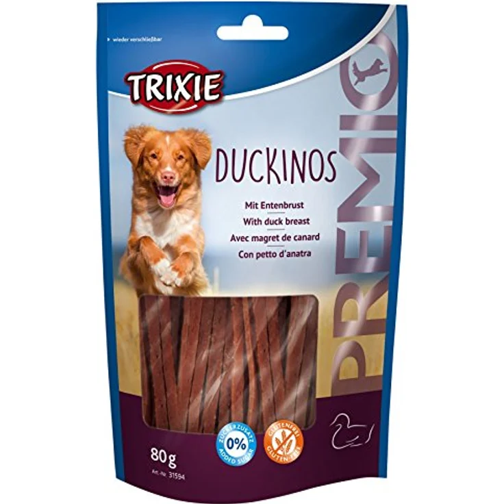 Trixie Hundesnack Duckinos mit Entenbrust, kalorienarm, 80g für übergewichtige Hunde – Bild 2