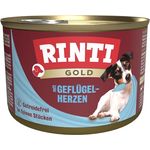 Rinti Gold Sparpaket, 24 x 185 g Geflügelherzen, Hundefutter ohne Formfleisch und künstliche Zusätze