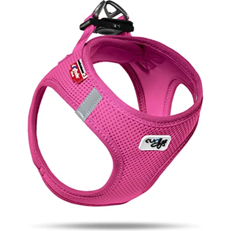 Curli Vest Harness Air-Mesh, Hundegeschirr für kleine Hunde mit hoher Atmungsaktivität, Größe 3XS, Fuchsia – Bild 1