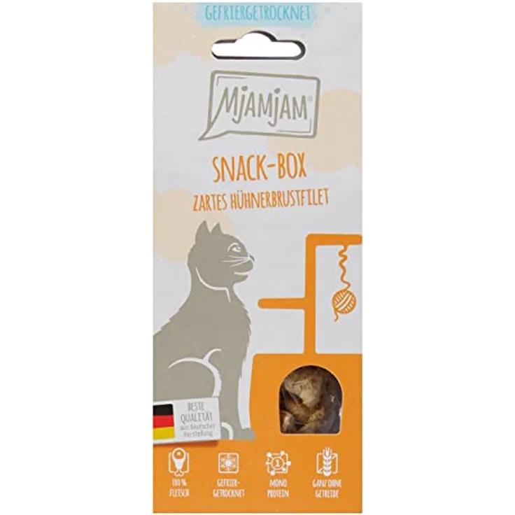 MjAMjAM Snackbox zartes Hühnerbrustfilet 35g, Katzensnack für Katzen mit einzigartigem Gaumenschmaus – Bild 1