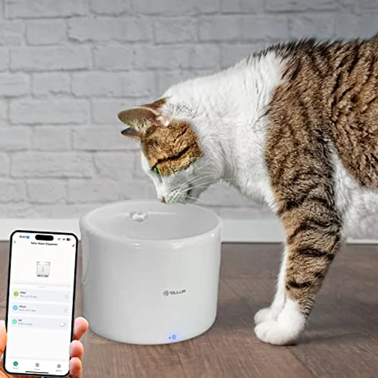 TELLUR SMART WLAN Trinkbrunnen für Katze und Hund, 2L, mit WiFi, Telefon-App, Wassermangelwarnung und UV-Sterilisationssystem – Bild 5