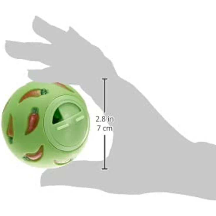 Nobby Snackball Nager, 7,5 cm, grüner Kunststoffbeschäftigungsball für Trockenfutter und Snacks – Bild 4