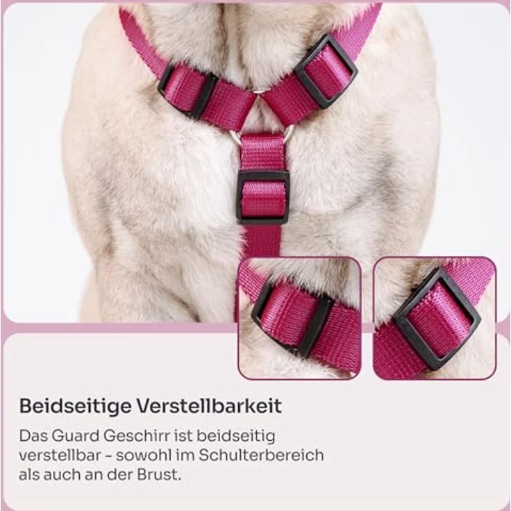 Chaba Guard Hundegeschirr, Anti-Zug & Würgen, verstellbar, ergonomisches Design, Größe M, burgunderfarbig – Bild 5