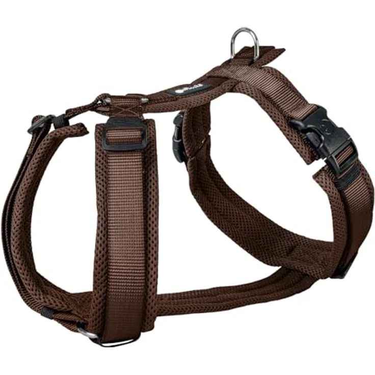 Petlando Hundegeschirr Y-Comfort, gepolstert, stufenlos verstellbar, atmungsaktiv, ergonomisch, für kleine Hunde, Mokka, Größe S – Bild 1