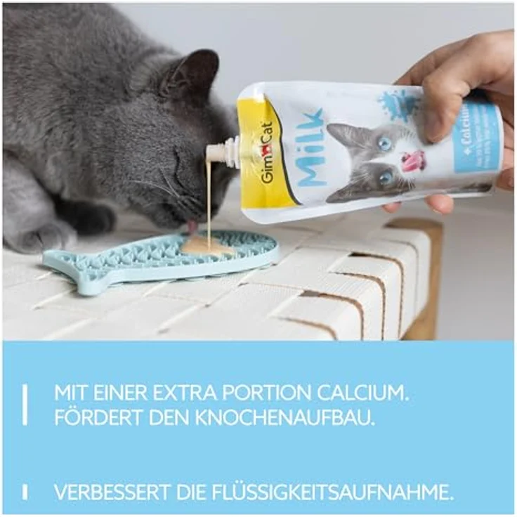 GimCat Milk, Katzenmilch aus laktosereduzierter Vollmilch mit Calcium, leicht bekömmlich - 200 ml Beutel – Bild 3