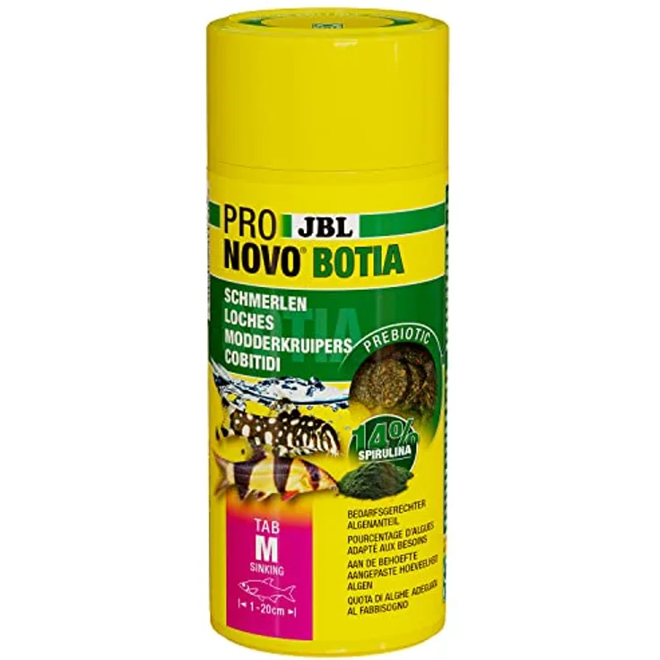 JBL PRONOVO BOTIA TAB M, Fischfutter für Schmerlenarten, 250ml, naturbelassene Rohstoffe ohne künstliche Zusätze
