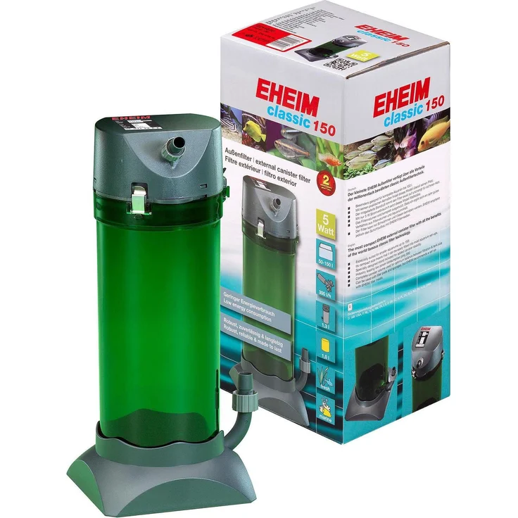 Eheim Classic 150, Außenfilter für Aquarien bis 150 l, Süss- und Salzwasser, hohe Pumpenleistung, energieeffizient