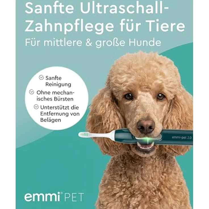 Emmi-pet A2-M2 Ultraschall Aufsteckbürsten I 2er Set für emmi-PET Zahnbürste 1.0, 2.0 & PRO I Sanfte Zahnpflege für mittlere & große Hunde – Bild 2
